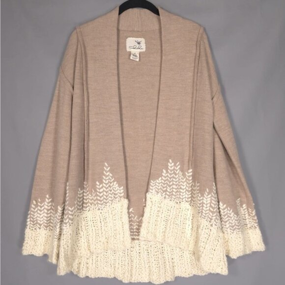 Anthropologie TABITHA Women’s 100% WOOL Rising Snowdrop Cardigan Sweater MEDIUM - Picture 2 of 10